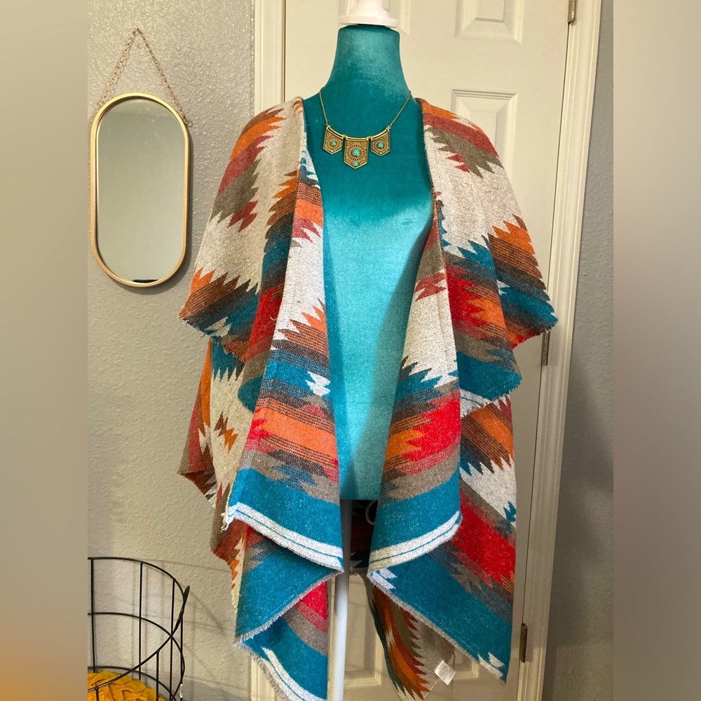 ODDY Aztec Print  Cape one size fits all